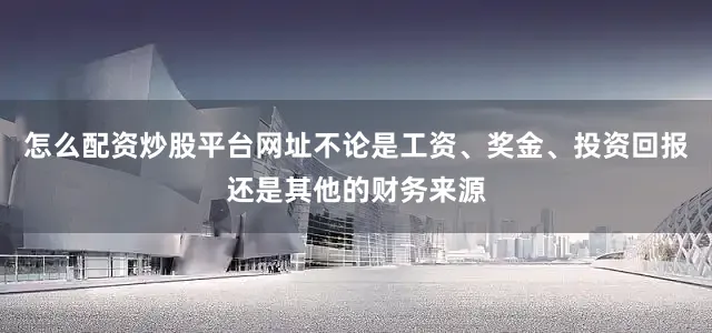 怎么配资炒股平台网址不论是工资、奖金、投资回报还是其他的财务来源