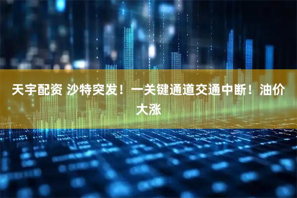 天宇配资 沙特突发！一关键通道交通中断！油价大涨